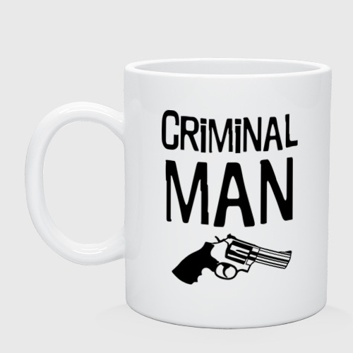 Кружка керамическая Criminal man, цвет белый