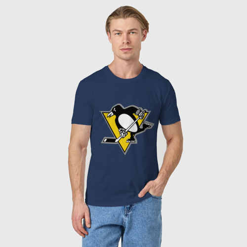 Мужская футболка хлопок Pittsburgh Penguins 10, цвет темно-синий - фото 3