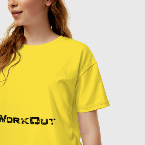 Женская футболка хлопок Oversize Ghetto, цвет желтый - фото 3
