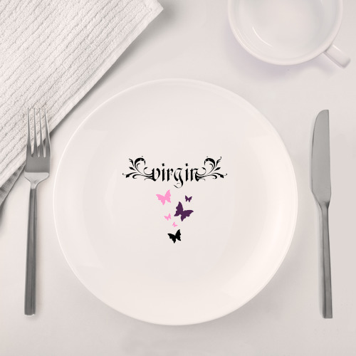 Набор: тарелка + кружка Девственница и бабочки - фото 4
