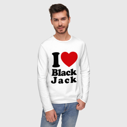 Мужской лонгслив хлопок I love black jack - фото 3