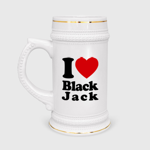 Кружка пивная I love black jack