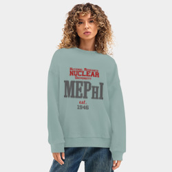 Женский свитшот oversize без начеса хлопок Мифи - фото 2