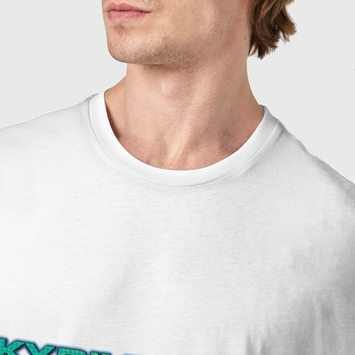Мужская футболка хлопок SkyDiving принт, цвет белый - фото 6
