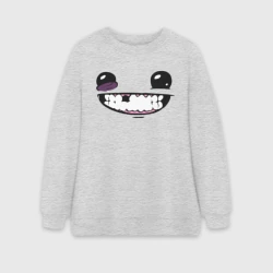 Женский свитшот oversize без начеса хлопок Super Meat Boy: Face