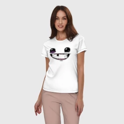 Женская пижама с белой футболкой хлопок Super Meat Boy: Face - фото 2