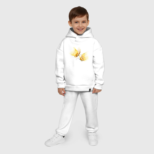 Детский костюм хлопок Oversize Золотые бабочки, цвет белый - фото 9