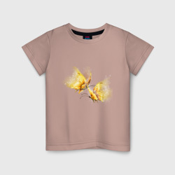 Детская футболка хлопок Золотые бабочки