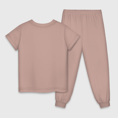 Детская пижама хлопок Золотые бабочки, цвет пыльно-розовый - фото 2