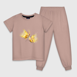 Детская пижама хлопок Золотые бабочки