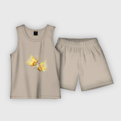 Детская пижама с шортами хлопок Золотые бабочки
