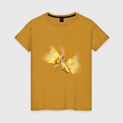 Женская футболка хлопок Золотые бабочки