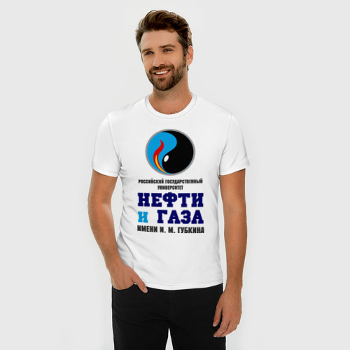 Мужская футболка хлопок Slim РГУ Нефти и Газа - фото 3