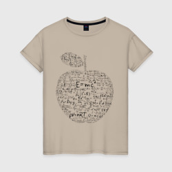 Женская футболка хлопок Яблоко Ньютона формулы физики