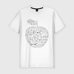 Мужская футболка хлопок Slim Яблоко Ньютона формулы физики