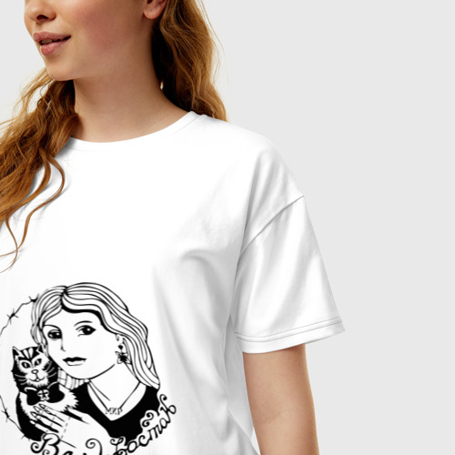 Женская футболка хлопок Oversize Владивосток портак, цвет белый - фото 3
