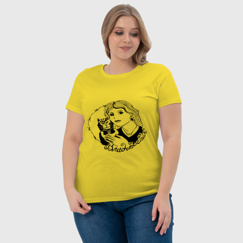 Женская футболка хлопок Владивосток портак, цвет желтый - фото 6