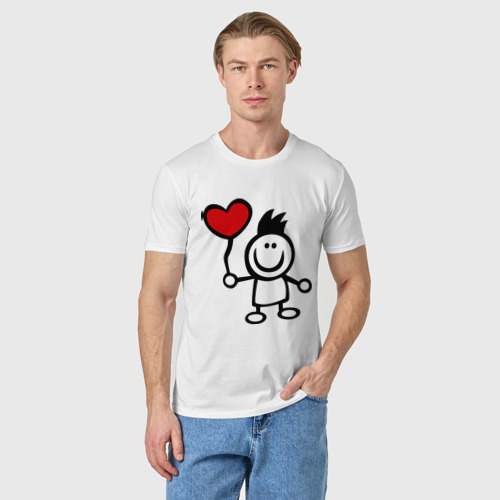 Мужская футболка хлопок Для влюбленных (2), цвет белый - фото 3
