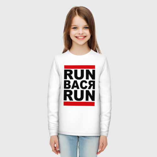 Детский лонгслив хлопок Run Вася Run, цвет белый - фото 5