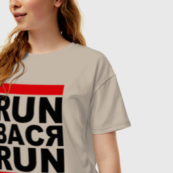 Женская футболка хлопок Oversize Run Вася Run - фото 2