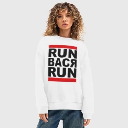 Женский свитшот oversize без начеса хлопок Run Вася Run - фото 2