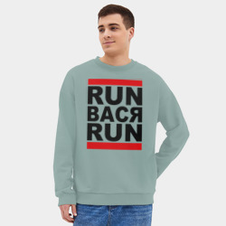 Мужской свитшот oversize без начеса хлопок Run Вася Run - фото 2