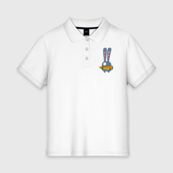 Женское поло хлопок Заяц с морковкой