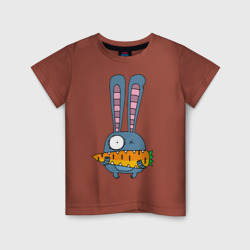 Детская футболка хлопок Заяц с морковкой