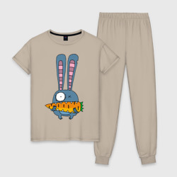 Женская пижама хлопок Заяц с морковкой