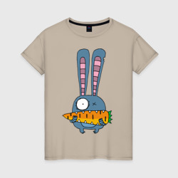 Женская футболка хлопок Заяц с морковкой
