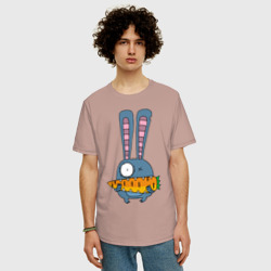 Мужская футболка хлопок Oversize Заяц с морковкой - фото 2