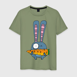 Заяц с морковкой – Мужская футболка хлопок с принтом купить со скидкой в -20%