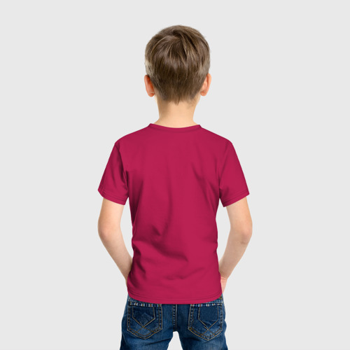 Детская футболка хлопок Мистер счастье, цвет маджента - фото 4