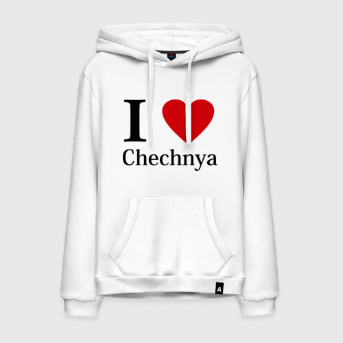 Мужская толстовка хлопок i love chechnya, цвет белый