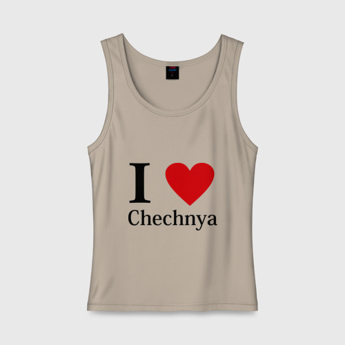 Женская майка хлопок i love chechnya