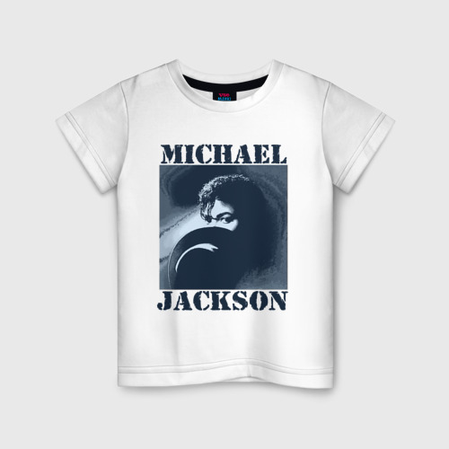 Детская футболка хлопок Michael Jackson с шляпой 2, цвет белый