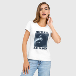 Женская футболка хлопок Slim Michael Jackson с шляпой 2 - фото 2
