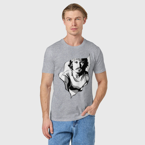 Мужская футболка хлопок Джонни Депп, цвет меланж - фото 3