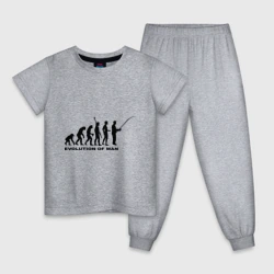 Детская пижама хлопок Рыбак. Эволюция