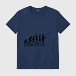 Мужская футболка хлопок Рыбак. Эволюция