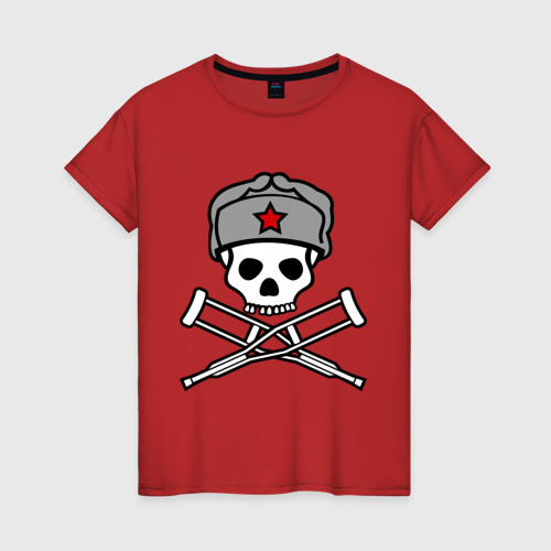 Женская футболка хлопок Jackass (Чудаки) СССР, цвет красный