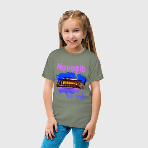 Детская футболка хлопок Novosib my love, цвет авокадо - фото 5