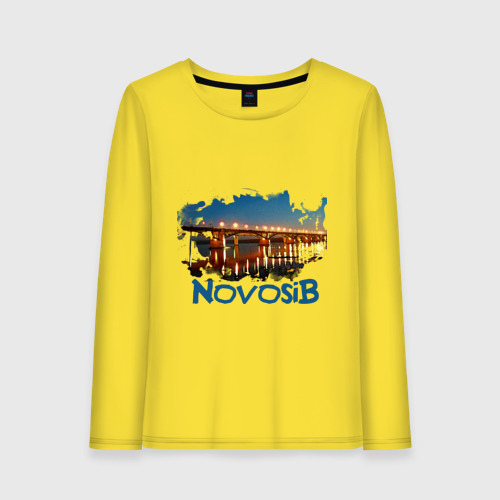 Женский лонгслив хлопок Novosib print, цвет желтый