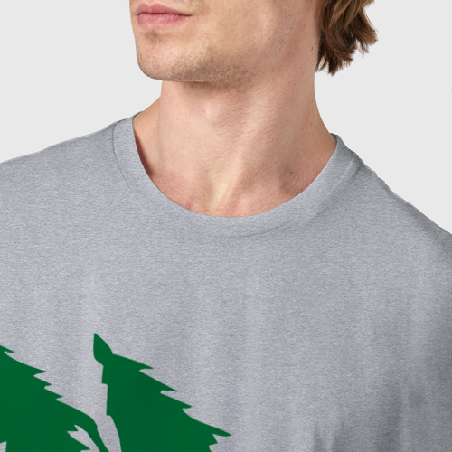 Мужская футболка хлопок Беги лес, цвет меланж - фото 6