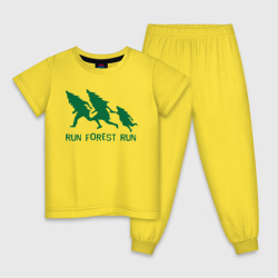 Детская пижама хлопок Беги лес