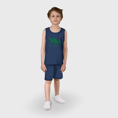 Детская пижама с шортами хлопок Беги лес, цвет темно-синий - фото 3