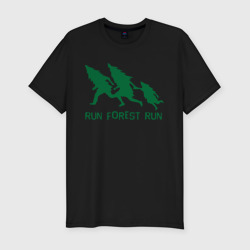 Мужская футболка хлопок Slim Беги лес