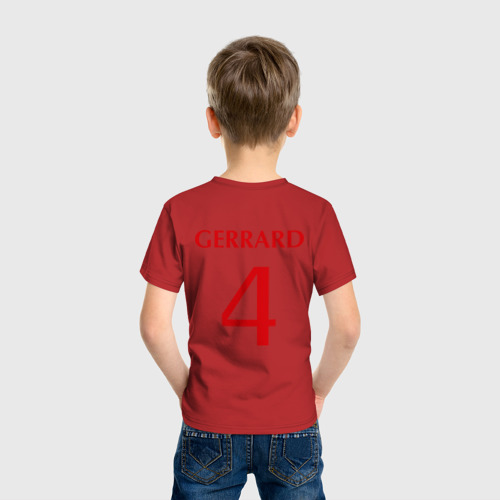 Детская футболка хлопок Сборная Англии - Стивен Джеррард 4, цвет красный - фото 4