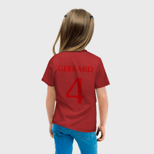 Детская футболка хлопок Сборная Англии - Стивен Джеррард 4, цвет красный - фото 6