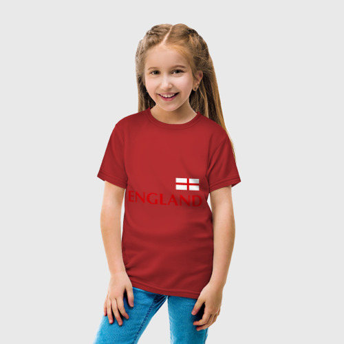Детская футболка хлопок Сборная Англии - Стивен Джеррард 4, цвет красный - фото 5